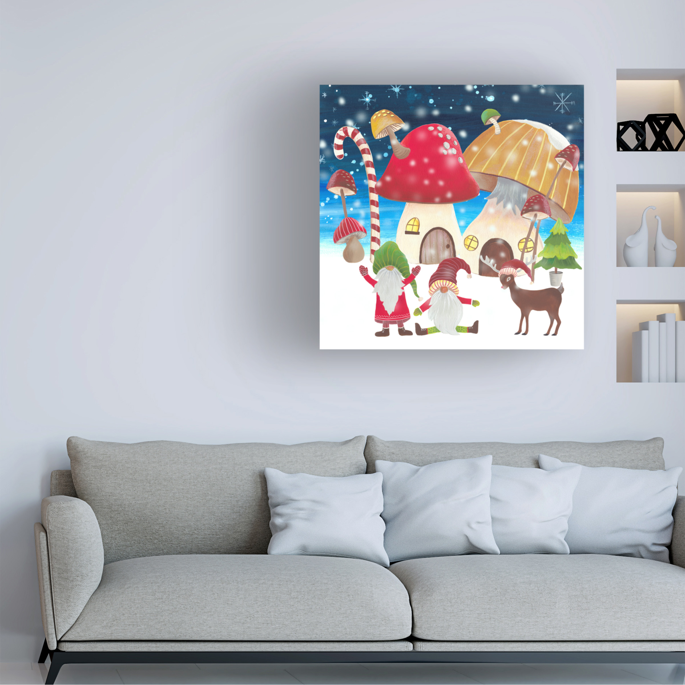 Regina Moore 'Christmas Gnomes II' Canvas Art