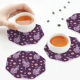 thumbnail image 3 of KLL Drink Coasters Set Octagon of 4,PU Leather Absorbent Coasters Set Decorative Coffee Cup Coasters Housewarming Gift for Home Decor-Snake And Flower, 3 of 5