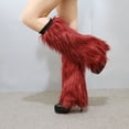 thumbnail image 6 of Women Elegant Furry Leg Warmers for High Heel and Boot Winter Wear Thicken Plush Leg Covers Fuzzy Boot Toppers Cuffs, 6 of 9