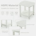 thumbnail image 5 of ENYLAY Folding Adirondack Chair Set with Side Table - HDPE Outdoor Patio Chairs, Weatherproof Chair with Reclining Back, and 2-Tier Storage End Table for Firepit or Garden (White，2 Chair＆1 Table), 5 of 7