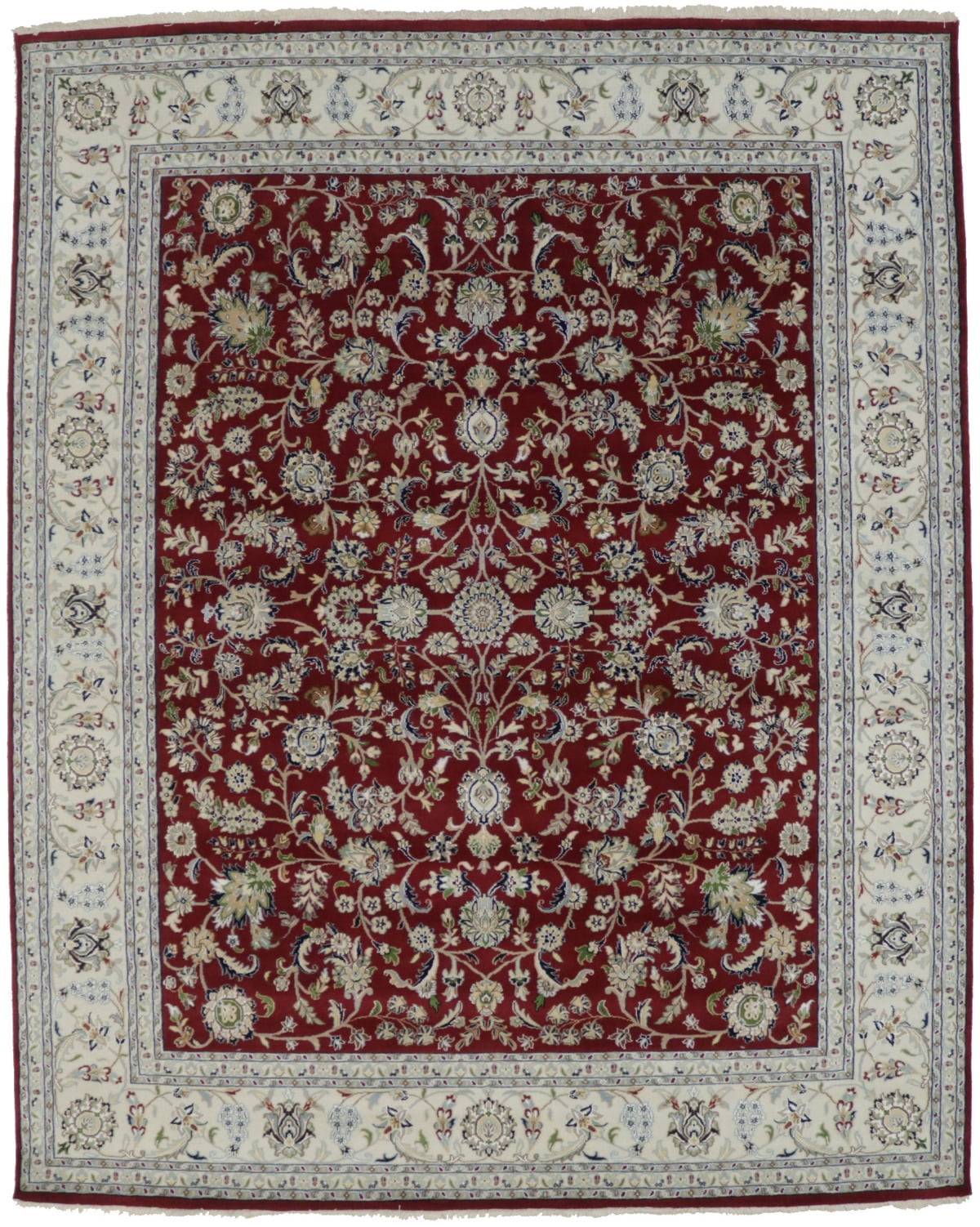 Red Nain Rugs Red Floral 8X10 Indo-Nain Oriental Rug - Walmart.com
