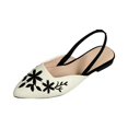 thumbnail image 2 of KEVCHE Chinese Style Embroidered Chunky Low Heel Shoes for Women, European American Slingback Sandals with Pointed Toe, Soft Sole Flats for Women, 2 of 5