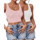 thumbnail image 1 of Blusas sin mangas con cuello en U AURUZA para mujer, 2 piezas, 1 of 6