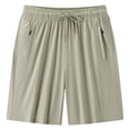 thumbnail image 2 of XIAONU Zipper Pocket Athletic Shorts for Men Drawstring Waist Side Pockets Casual Bottoms, 2 of 3
