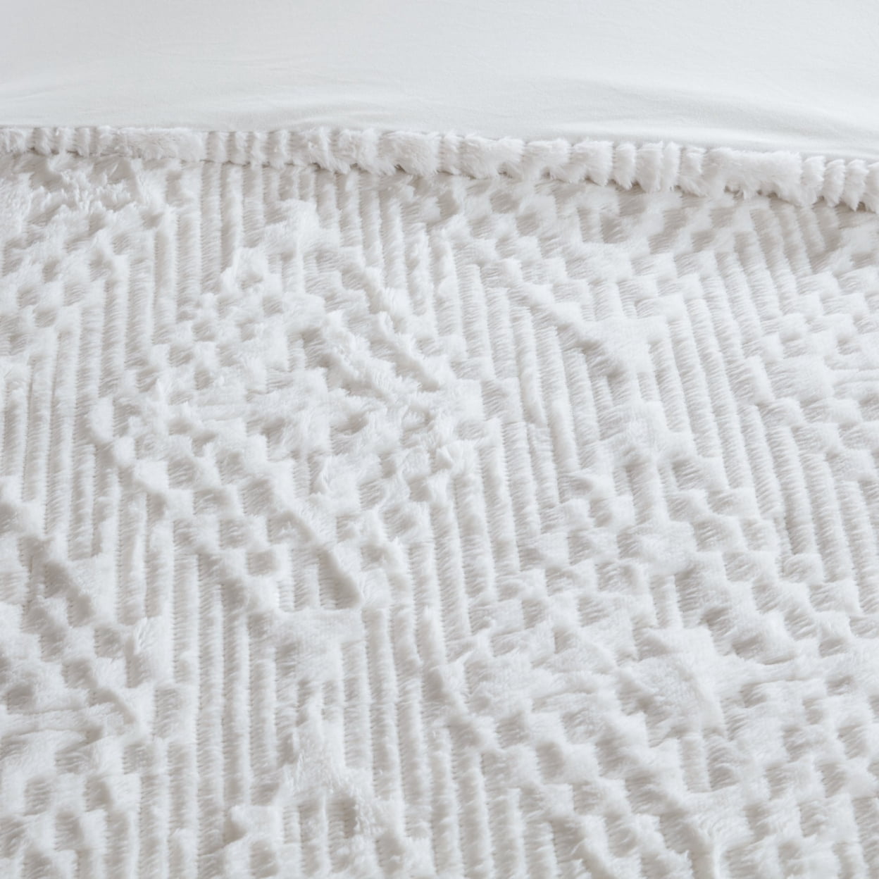 Woolrich Teton Embroidered Plush Coverlet Set, King/Cal King, Ivory