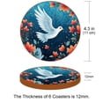 thumbnail image 3 of Peace Dove Set of 6 Round Microfiber Leather Coasters, 11x11 cm/4.3x4.3 in, Drink Coasters for Home and Office, and Water Absorbent Cup Coasters, 3 of 6