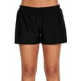 thumbnail image 1 of Naiovety Traje de baño Ajustable Sólido Cordón Banda Fácil de combinar Moda Diseño de cuatro esquinas Frío Casual Pantalones cortos suaves Traje de Deportes acuáticos Negro S Naiovety OD020168-01B, 1 of 6