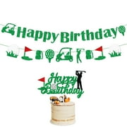 Gameza Golf Birthday PresNok Party Decorations - Happy Birthday Golf Pre-Strung Banners and Cake Topper Decoration Golf Sports Themed Party Decor Supplies for Golf Ball Player