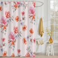 thumbnail image 3 of Shower Curtain Watercolor Spring Floral Shower Curtains for Bathroom Decor, Waterproof Polyester Shower Curtain Set with Hooks, Standard Size 72" x 72" Flowers Petals Pink, 3 of 9
