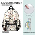 thumbnail image 5 of Bone and Dog Paw Print Beige Pattern Cute School Backpack Bag for School with Padded Back and Adjustable Shoulder Straps 15.25"x11.5"x5.25", 5 of 5