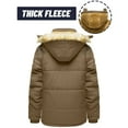 thumbnail image 6 of Xcmzpl Men's Winter Coat Warm Parka Jacket with Faux Fur Removable Hood Windproof Fleece Lined Warm Winter Jacket Outwear with Pockets, 6 of 9
