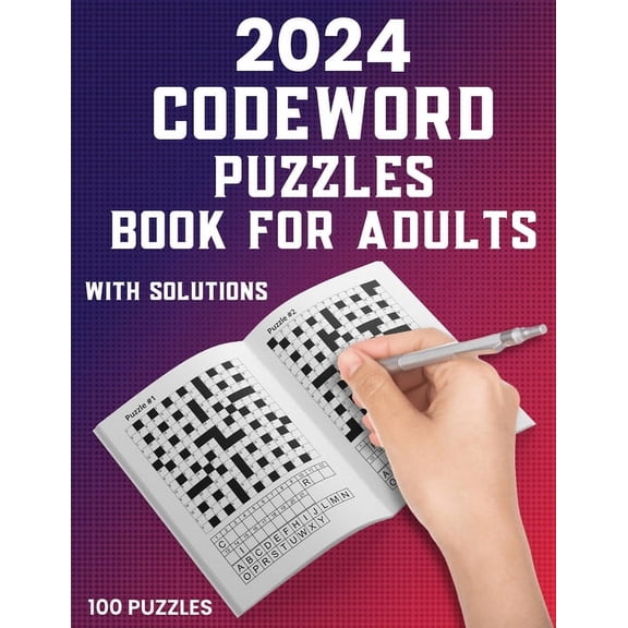 2024 Codeword Puzzle Book For Adults: 100 Large Print Codeword Puzzle Books For Adults And Seniors To Do Fun With Word Games Book Including Full Solutions (Paperback)
