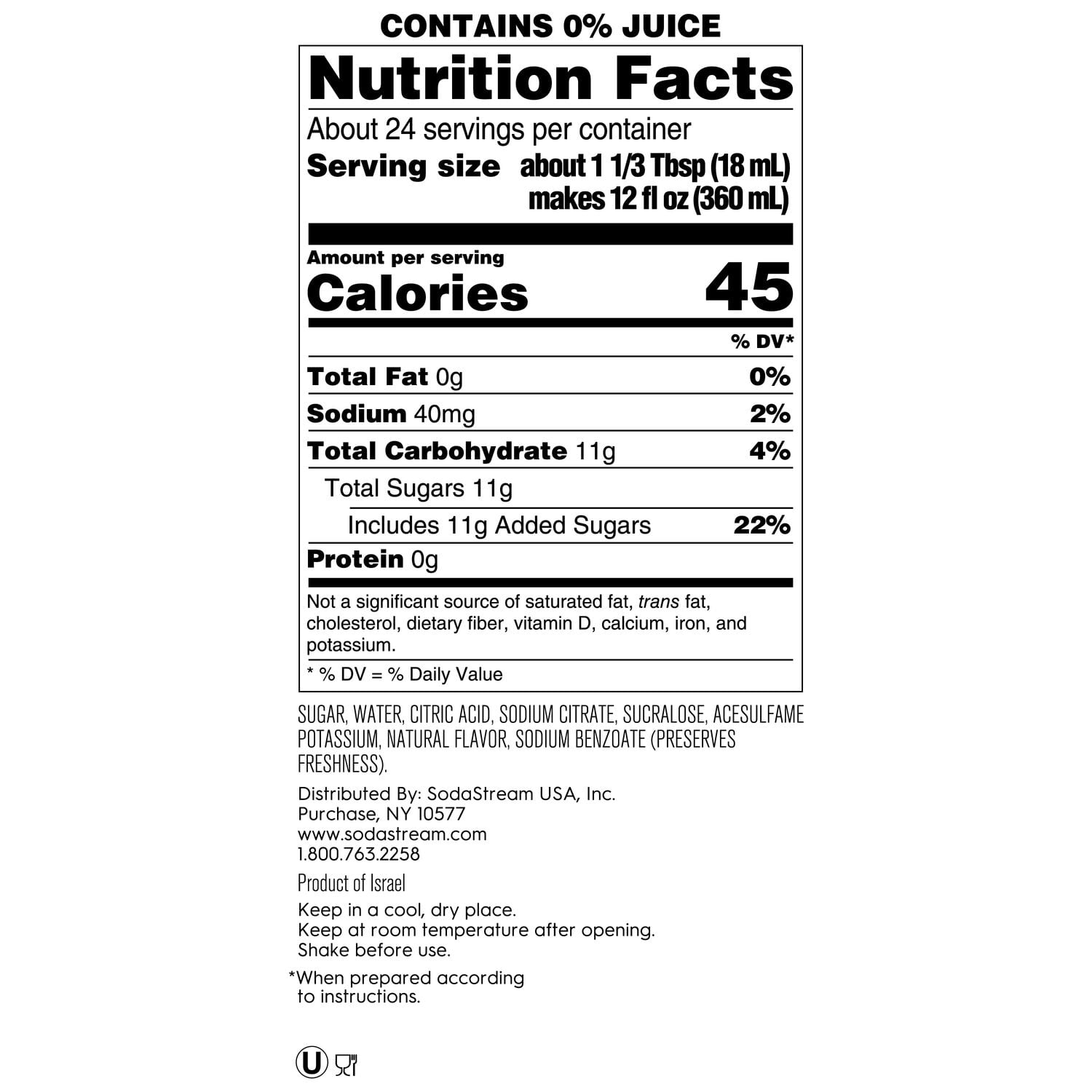 SodaStream Starry Lemon Lime Soda Mix, 14.9 fl oz.