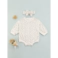 thumbnail image 2 of Xingqing Newborn Baby Girl Sweatshirt Romper Oversized Long Sleeve Pullover Sweater Top 2Pcs Fall Winter Clothes, 2 of 8