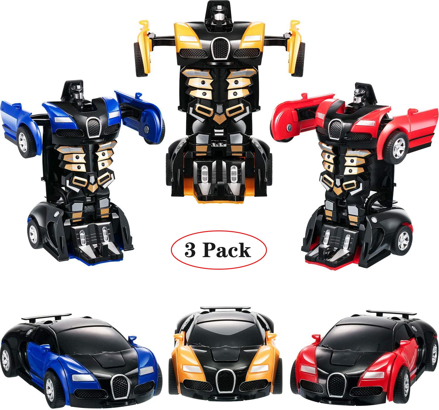 Transforming Robot Car Boys Kid Toy Transformation Robot 3 Piece Set Deformation