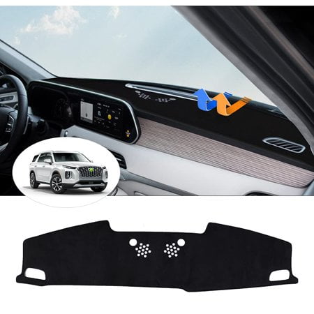 Autorder Ajustement Personnalisé pour Tapis de Tableau de Bord Housse Hyundai Palisade 2020 2021 2022 2023 Accessoires Housse de Tableau de Bord Antidérapante Protecteur Pare-Soleil Sans Éblouissement (Sans HUD)