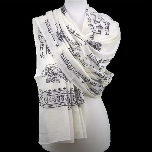 Châle de Prière Yoga karma Mantra - Blanc