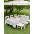 thumbnail image 4 of Outdoor Tablecloth with Umbrella Hole for Patio/Picnic/Party/Camping, Botanical Flowers Waterproof Table Cloth Rectangle Table Cover Washable, Farmhouse Blue Floral Patterned (60"x 102"), 4 of 8