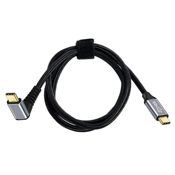 FVH 2.0M 90 Degree Up Down Angled Type-C USB-C Male to Male USB3.1 10Gbps 100W Data Cable for Laptop Phone