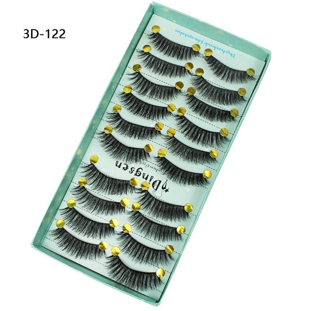 DINGSEN 10 Pares De Pestañas Postizas 3D Magnéticas Hechas A Mano Natural Largas Gruesas Esponjosas Individuales Clásicas Falsas Gao Jiahui unisex
