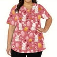 thumbnail image 3 of LTTVQM Women's Easter Scrub Tops 2026 Rabbit Eggs Graphic Cute Short Sleeve Scrub Tops Soft V-Neck Vacation Shirts with Pockets Hot Pink S, 3 of 5
