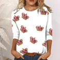thumbnail image 2 of PMUYBHF T-Shirt Imprimé Joyeuses Fêtes Manches 3/4 Col Rond Blouse 5747 TTG, 2 of 5