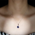 thumbnail image 4 of Rosec Jewels Lab Grown Blue Sapphire Infinity Pendant Necklace (8mm Cushion Cut, AAA Grade, 2.75 Ct) - Sapphire Diamond Necklace, 18K White Gold, 4 of 8