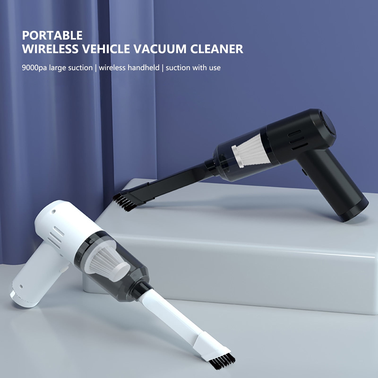 ZToonmas Car Vacuum Portable Cordless, 120W / 9000Pa Handheld Vacuum Cordless, Rechargeable Washable Hepa Filter, for Car, House Use, Pet Hair