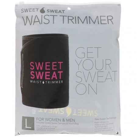 Sports Research Sweet Sweat Waist Trimmer Large Black Pink 1 Belt