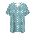 thumbnail image 5 of Plus Size Tops Sevevn Women's Fashion Summer Printed Plus Size Short Sleeve V-Neck Blouses Women's T-Shirts, 5 of 6
