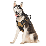 MoNiBloom No Pull Mesh Dog Harness for Extra Large Dogs, Reflective Vest Pet Harness with Control Handle, Light Brown XL
