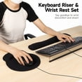 thumbnail image 3 of Keyboard Riser Wrist Rest Set, 3 PCS Keyboard Stand Mouse Pad Wrist Rest, Non-Slip Elevated Acrylic Tilted Keyboard Holder for Ergonomic Typing Working, Memory Foam Wrist Supports, 3 of 6
