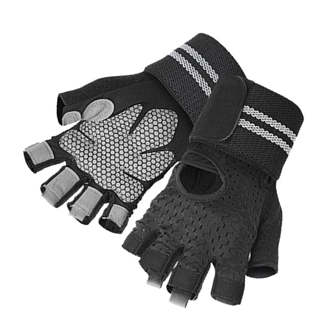 Guantes deportivos de medio dedo, transpirables y antideslizantes, finos, negros, para ejercicio, ciclismo, gimnasio, XL