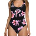 thumbnail image 2 of Women's Swimwear One Piece Tummy Control Summer Print With Chest Cushion And No Steel Support Sexy Backless Strap Swimsuit, 2 of 4