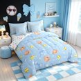 thumbnail image 2 of meiyoeat Blue Softball Bow Twin Bedding for Girls, Cute Ball Glove Print Bedding Comforter Set, Star Reversible, 7-Piece, 2 of 6