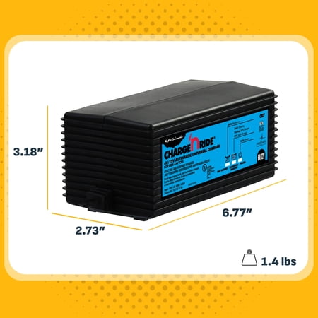 Schumacher Electric Automatic Battery Charger for Ride-On Toys 3 Amps, 6/12V 3 or 4 Wheeled Toy Car Battery Cable Connector, CR7