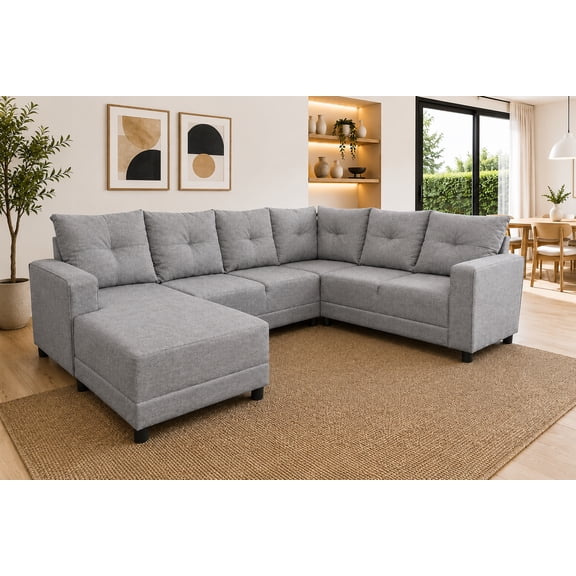 Sala Esquinera en U El Bazar Store Hera Gris Plata 160x275x215 cm