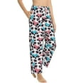 thumbnail image 2 of Uemuo Heart Panda Pattern Women's Wide Leg Palazzo Lounge Pants with Pockets Light Weight Loose Comfy Casual Pajama Pants-Small, 2 of 9