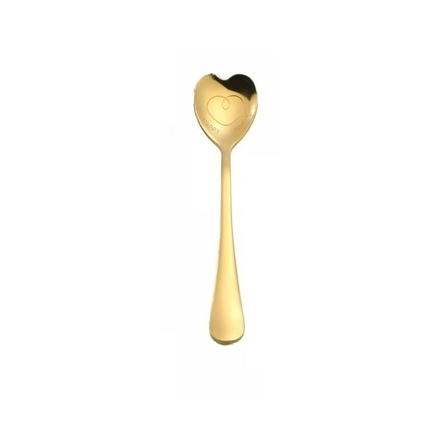 1 unidad, cuchara de postre de amor de boda, cuchara mezcladora de mango largo de recuerdo, cuchara creativa de acero inoxidable en forma de corazón for el Día de San Valentín