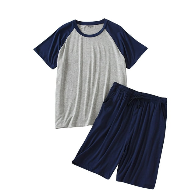 Pajama Sets Mens Pajama Set Sleepwear Lightweight Quick Dry Short Sleeve Shirts Shorts Soft Comfy Sleep Sets