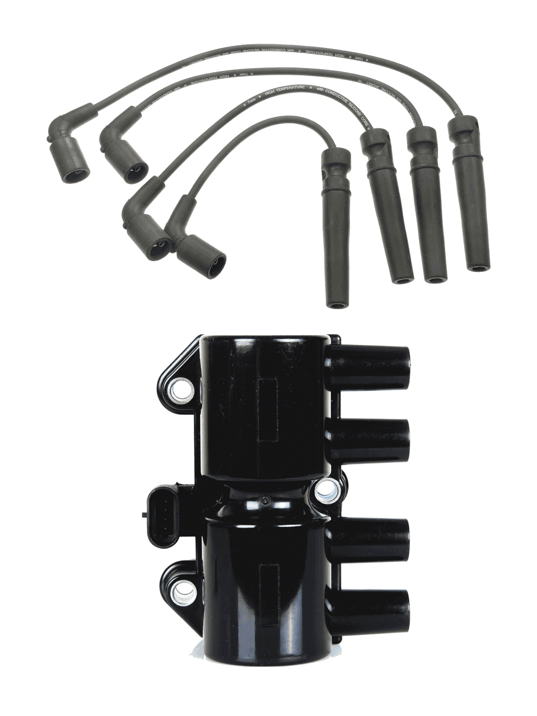 Ignition Coils and Wireset Compatible with 1999 Daewoo Lanos SE Sedan 4