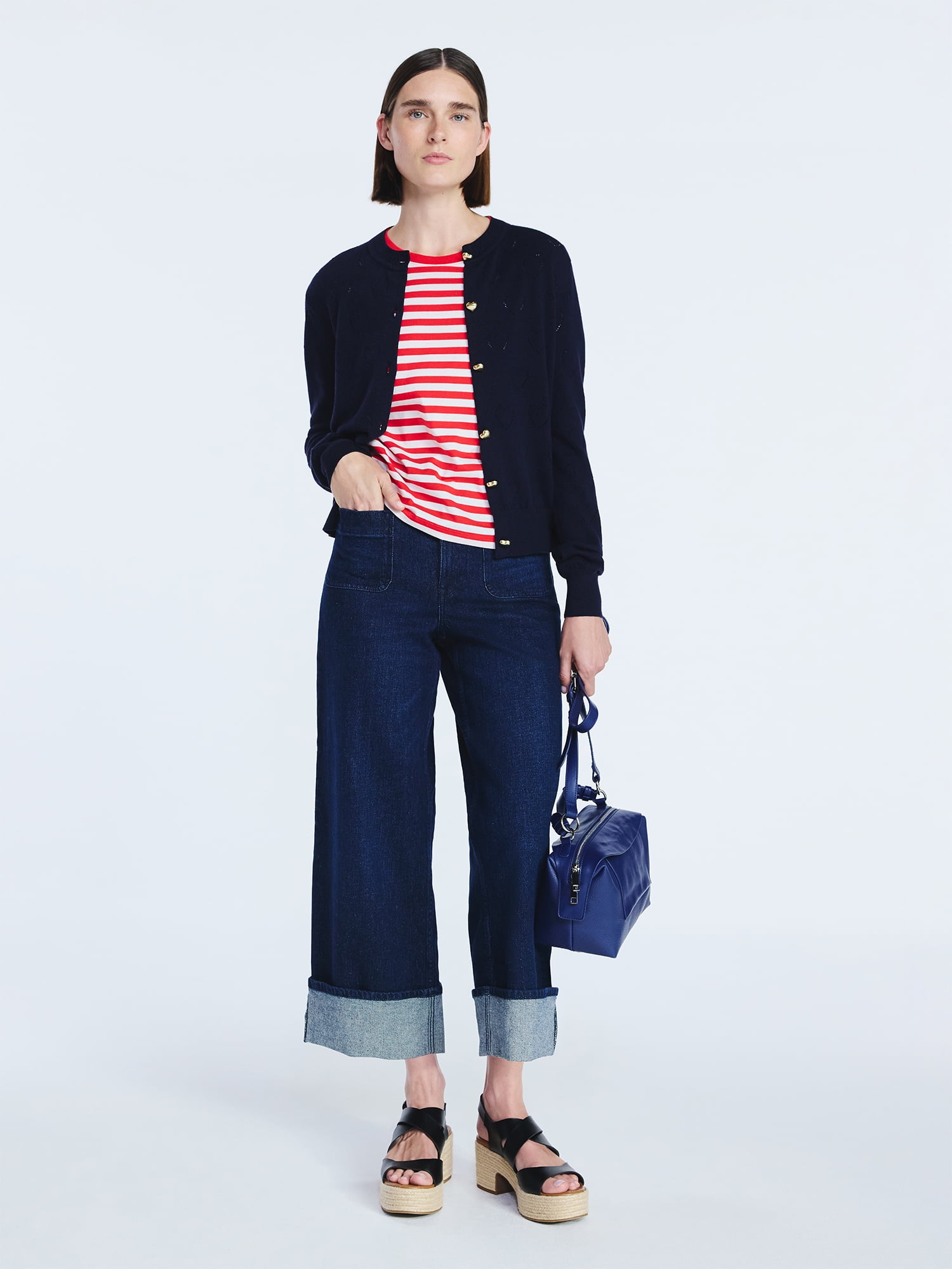 Free Assembly Women's and Women's Plus Heart Cardigan Sweater with Long Sleeves, Lightweight, Sizes XS-4X