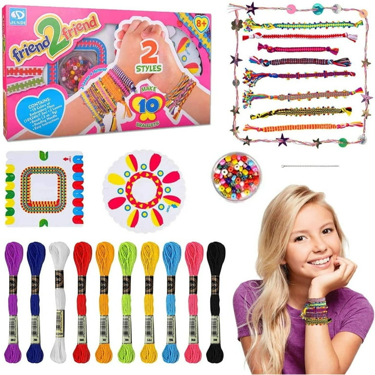 DIY Friendship Bracelet Kit, Bracelet Making Kit for Kids DIY handmade  beaded jewelry homemade woven necklace candy color color puzzle handmade  creative toys 