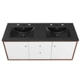thumbnail image 3 of Modway Transmit 48" Wall-Mount Bathroom Vanity in Walnut Black, 3 of 11