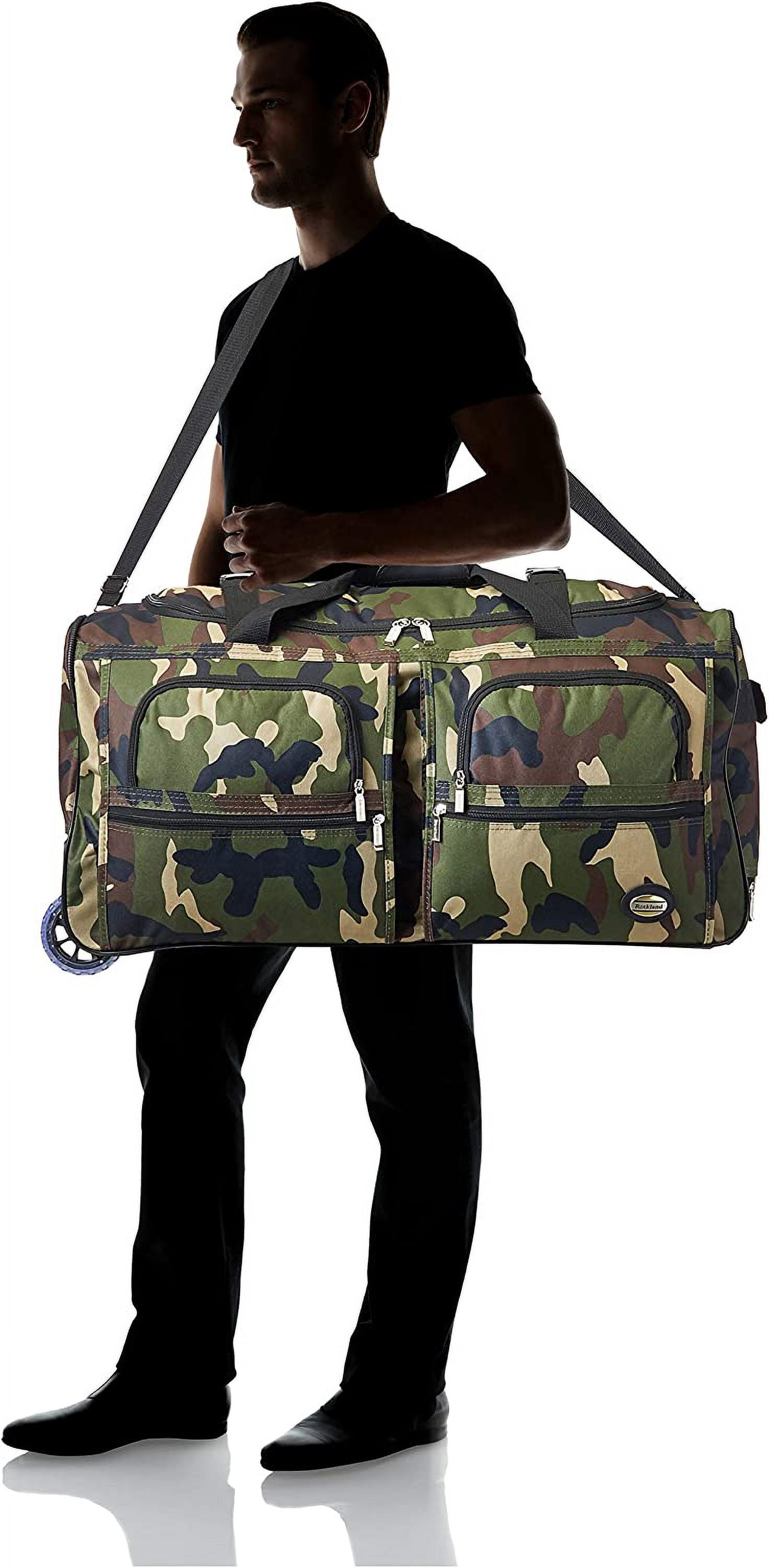 Rockland Adult 30 inch Soft-Shell Travel Duffel Bags Rolling Duffle, Green