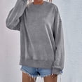 thumbnail image 6 of Hanerdun Women Fleece Hoodie Sweatshirts Female Long Sleeve Pullover Gray M, 6 of 6