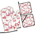 thumbnail image 2 of Flamingos Oven Mitts and Pot Holders Sets for Kitchen 4 Pcs 7"X11" Heat Resistant Baking Cooking, 2 of 6