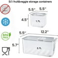 thumbnail image 6 of Extra Large Fruit Vegetable Storage Container with Folding Lids, 3 Pack Produce Saver with Vents Stackable Fridge Organizer Salad Lettuce Keeper For Refrigerator, 9L&5.7L&2.8L, 6 of 12