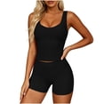thumbnail image 4 of ZyeKqe 2 Piece Workout Sets for Women Square Neck Cropped Tank Tops Tight Gym Shorts Casual Sports Yoga Tracksuits, 4 of 8
