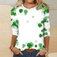 thumbnail image 2 of ZyeKqe St. Patrick's Day Shirt Women 3/4 Sleeves Blouses Cute Graphic Print Shirts Tees Crewneck Pullover Tops, 2 of 3
